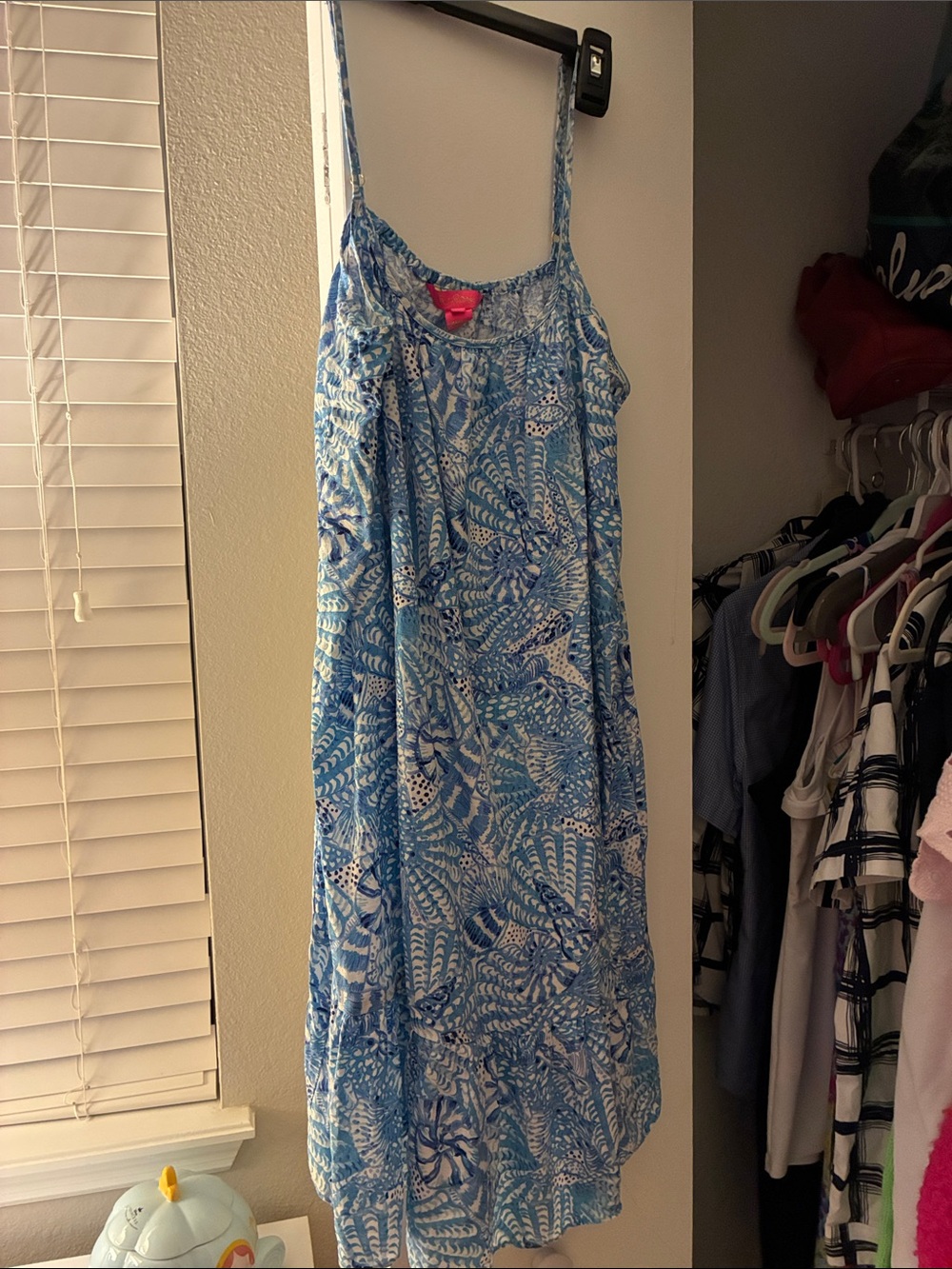 Lilly Pulitzer Blue Printed Spaghetti-Strap Women’s Dress